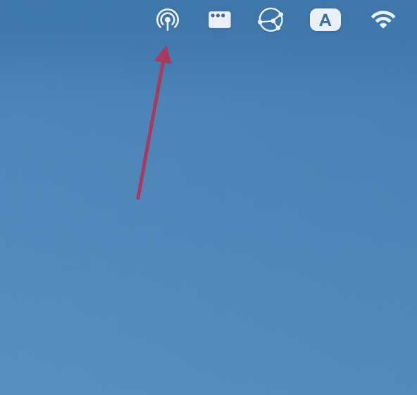 Locate Radiola in the menu bar